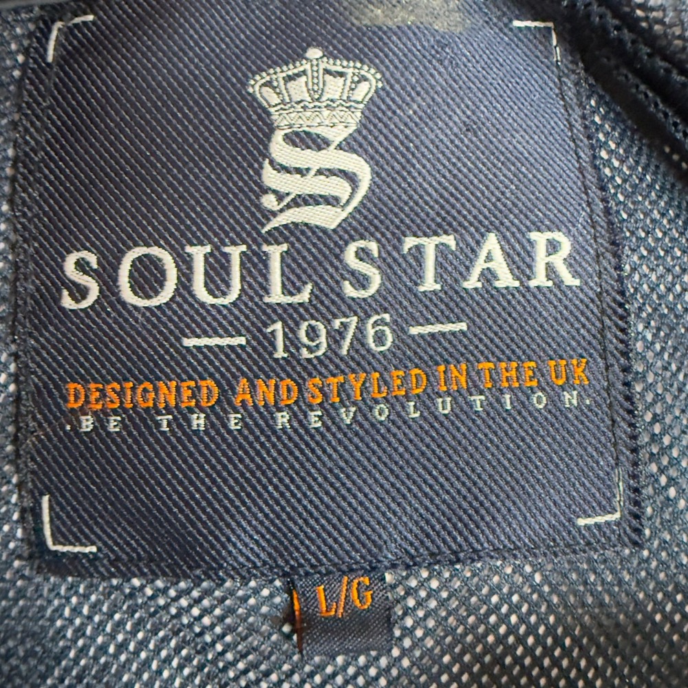 Soul Star Brockman Windbreaker Jacket Hooded Pullover Half Zip Black White L - Picture 5 of 7